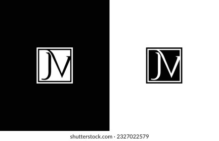 JV Letter Logo Design with Creative Modern Trendy Typography
