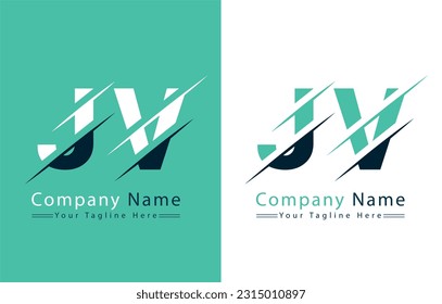 JV Letter Logo Vector Design Concept Elements