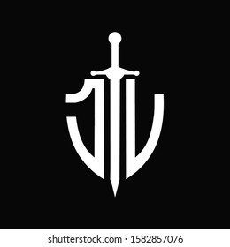 JV logo with shield shape and sword