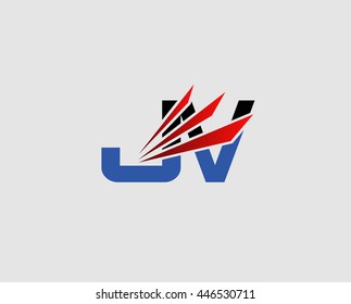 JV logo or signature started by j letter, modern two letter composition for initial
