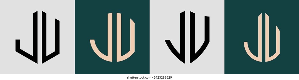 JV modern initial letter logo design vector bundle. It will be suitable for which company or brand name start those initial.