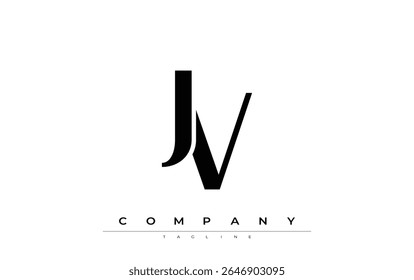 JV Modern Initials Logo Design. Branding logo with stylized initials showcasing bold design and modern aesthetic. Ideal for professional business branding or creative projects focusing on minimalistic