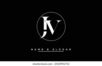 Monograma del logotipo de las letras Abstractas de JV, VJ