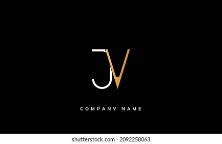 JV, VJ Alphabets Letters Logo Monogram