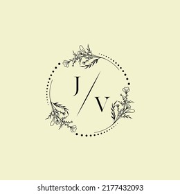 JV wedding initial logo letters in high quality professional design that will print well across any print media