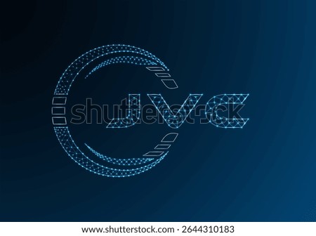 JVC low poly letter logo vector design. JVC lower poly logo design. Low poly logo.