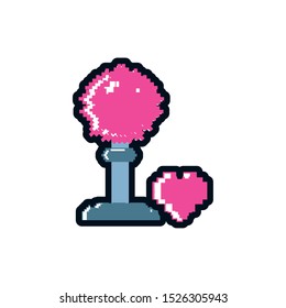 jvideo game joystick with pixelated heart vector illustration design