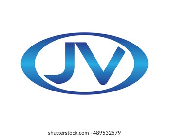 JV-letter abbreviations blue oval logo