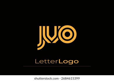 JVO Creative Unique Modern Letter Logo Design. Elegantes Monogramm-Logo-Design mit dekorativen Elementen und Typografie