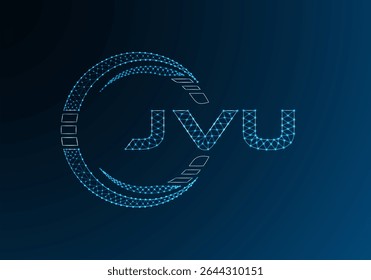 JVU low poly letter logo vector design. JVU lower poly logo design. Low poly logo.
