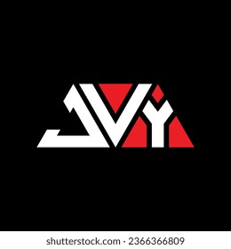 JVY triangle letter logo design with triangle shape. JVY triangle logo design monogram. JVY triangle vector logo template with red color. JVY triangular logo Simple, Elegant, and Luxurious design.