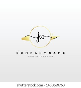 JW handwriting initial logo template vector.