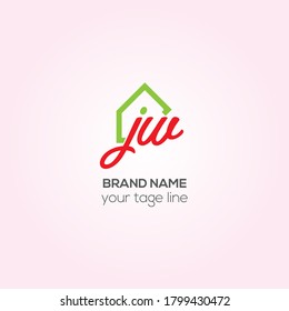 JW Home vector logo design, JW Constriction Creative logo design