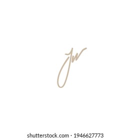 Jw initial handwriting logo for identity