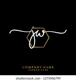 JW Initial handwriting logo template