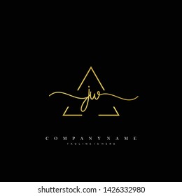JW initial handwriting logo template vector