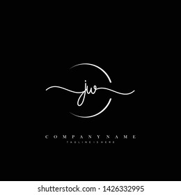 JW initial handwriting logo template vector