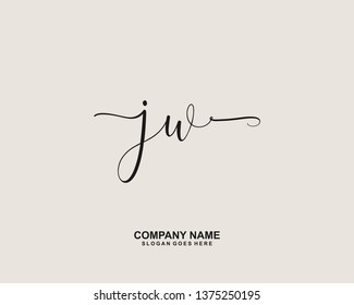 JW Initial Handwriting Logo Vector
