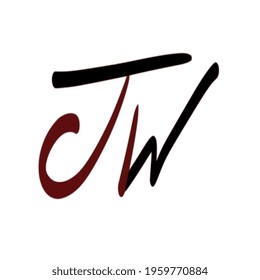JW initial handwritten logo for identity