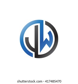JW initial letters looping linked circle logo black blue