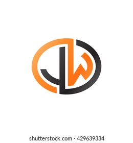JW initial letters looping linked ellipse logo orange black