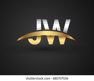 Wj Initial Logo Company Name Colored Stock Vector (Royalty Free) 680790025