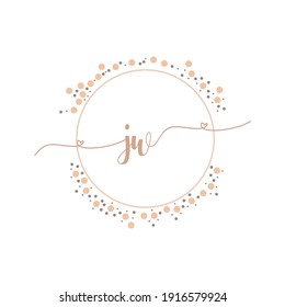 JW Initial monogram handwriting luxury illustration