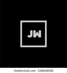 JW initial monogram logo with creative square style design