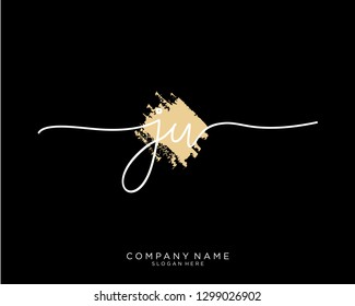 JW J W Initial handwriting logo template