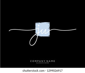 JW J W Initial handwriting logo template