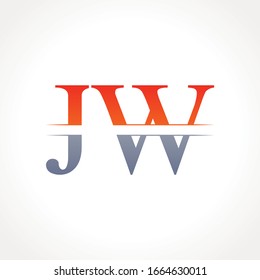 JW letter Type Logo Design vector Template. Abstract Letter JW logo Design