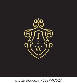 JW Line Vintage-Logo in erstklassigem professionellem Design, das gut auf allen Printmedien drucken kann