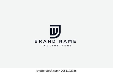 JW Logo Design Template Vector Graphic Branding Element.
