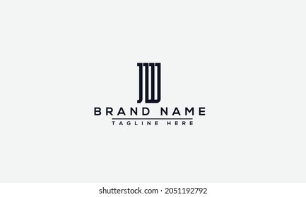 Elemento de promoción de marca gráfica vectorial de plantilla de diseño de logotipo JW.