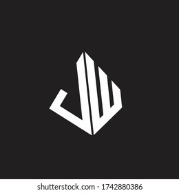 JW Logo monogram with standout triangle shape ribbon design template