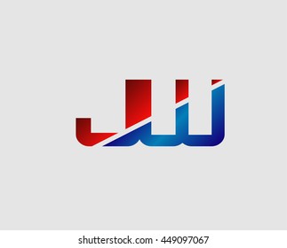JW logo or signature started by j letter, modern two letter composition for initial
