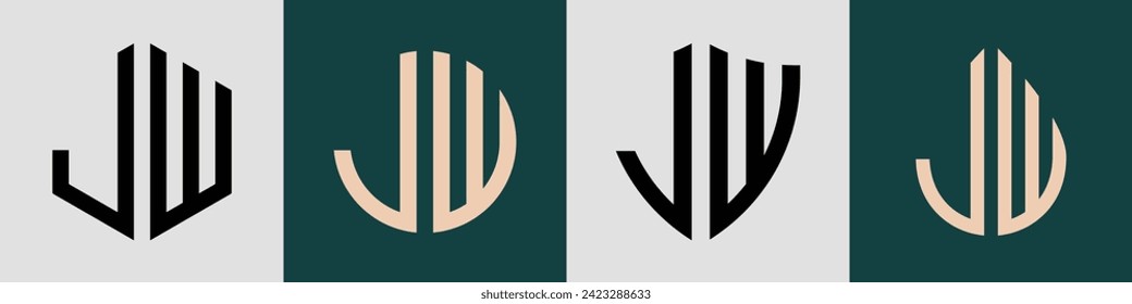 JW moderne Anfangsbuchstaben Logo Design Vektorbündel. Es ist geeignet, für welche Firma oder Marke diese anfänglich gegründet wird.
