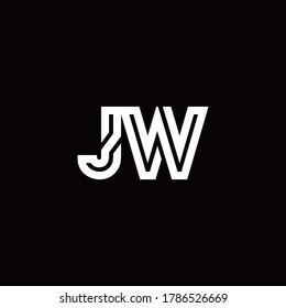JW monogram logo with abstract line design template