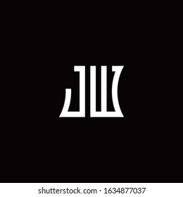 JW monogram logo with curved side style design template