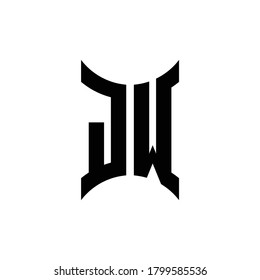 JW monogram logo with curved side design template