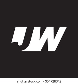 JW negative space letter logo black background