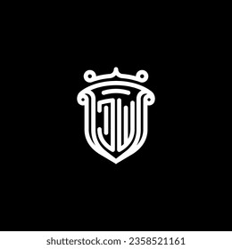 JW shield initial monogram with high quality professional design that will print well