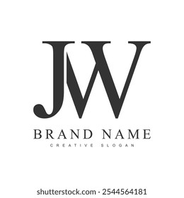 Plantilla de logotipo de moda de JW. Letra inicial j y un estilo de fuente clásico. Logotipo creativo para el nombre o la identidad de la empresa. Ilustración vectorial.