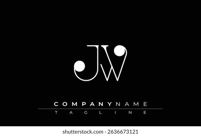 JW Typography Logo Design. Stylish monogram design depiction featuring the letters J and W combined in an artistic signature style, delivering a unique and creative visual representation.