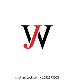 JW or WJ letter logo design vector.