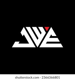 JWE triangle letter logo design with triangle shape. JWE triangle logo design monogram. JWE triangle vector logo template with red color. JWE triangular logo Simple, Elegant, and Luxurious design.