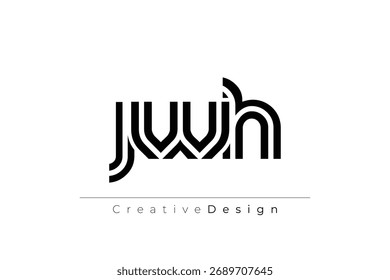 JWH Creative Unique Modern Letter Logo Design. Elegant Monogram Logo Design with Decorative Elements and Typography