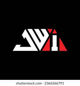 JWI triangle letter logo design with triangle shape. JWI triangle logo design monogram. JWI triangle vector logo template with red color. JWI triangular logo Simple, Elegant, and Luxurious design.