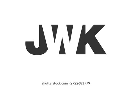 JWK Logo Design. Anfangsbuchstabe J W K fett Schriftstil für Tech-Startups, Beratung, Corporate Branding. Name des kreativen Unternehmens, Schlagzeilen, Typografie, trendige Logoart. Vektorgrafik.