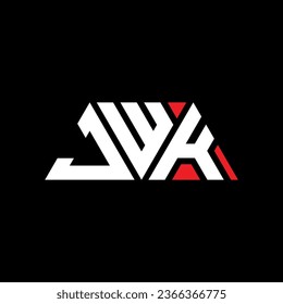 JWK Triangle Buchstaben Logo Design mit Dreieck Form. JWK Dreieck Logo Design Monogramm. JWK Dreieck-Vektorlogo-Vorlage mit roter Farbe. JWK Dreieckslogo Einfach, elegant und luxuriös.